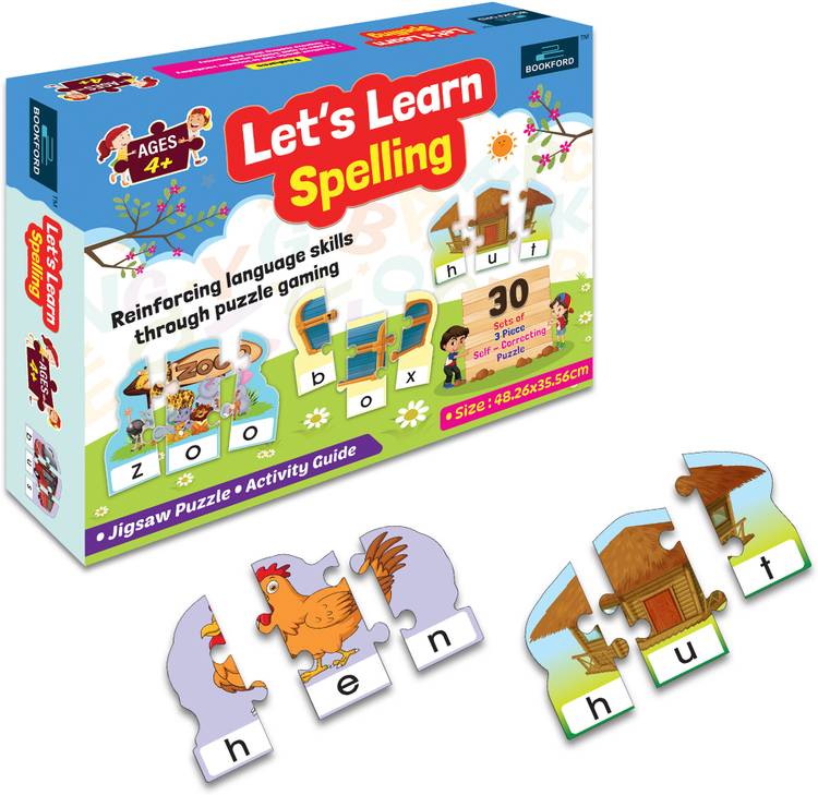 BOOKFORD Let's Learn Spelling Jigsaw Puzzle Game & Fun and Learning