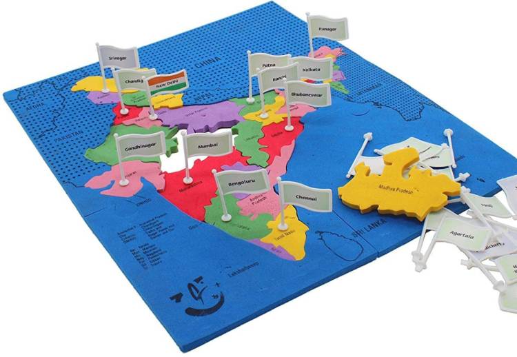 UB Toys Map Of India Jigsaw Puzzle with Flags Capitals