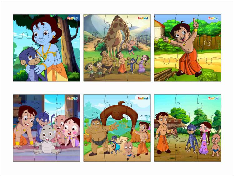 Todfod Wooden Jigsaw Puzzles Chota Bheem & friend Anime Cartoon Characters For Kids