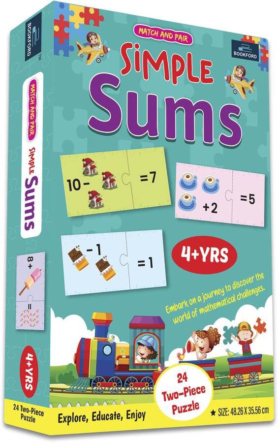 BOOKFORD Match & Pair - Simple Sums Jigsaw Puzzle Game & Fun and Learning