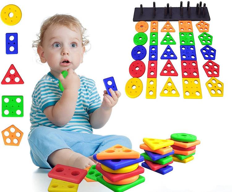 GAMLOID Hot Sale Geometrics Square Educational Learning Toys Sorter Stacking Block Game