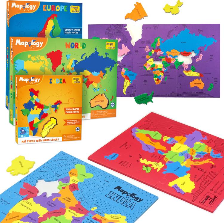 Imagimake Mapology Combo - India, World and Europe