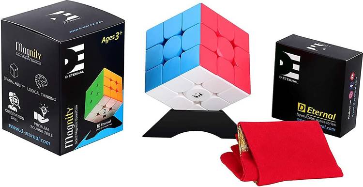 D ETERNAL Magnity 3M Cube 3x3 High Speed Stickerless Magic Puzzle