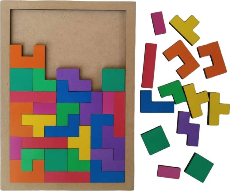 GYANOTOY Wooden Tetris Jigsaw Puzzle