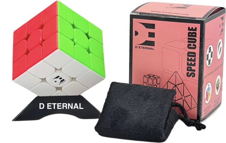 D ETERNAL Speed Cube 3x3 With Cube Accessories Stand Cube Pouch Bag for Puzzle Magic Cube