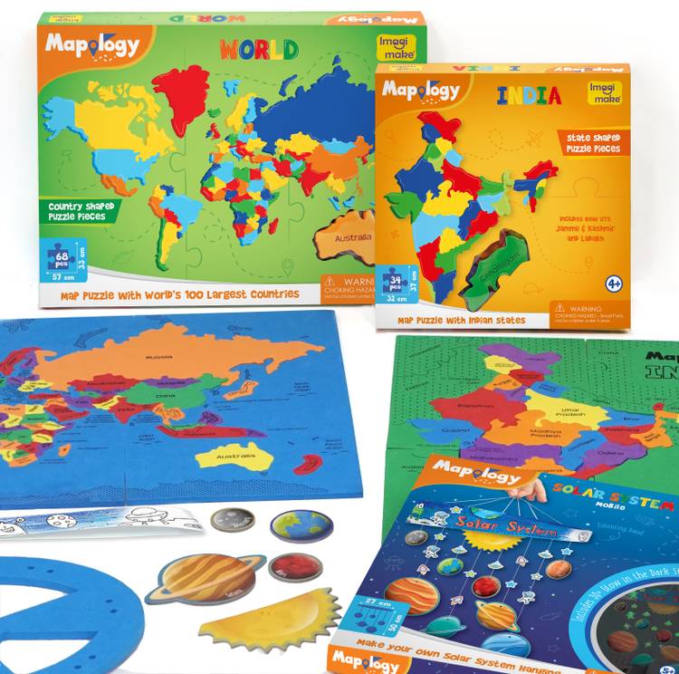 Imagimake Mapology - India and World Combo