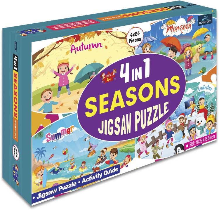 BOOKFORD 4 In 1 Seasons Jigsaw Puzzle Game & Fun and Learning