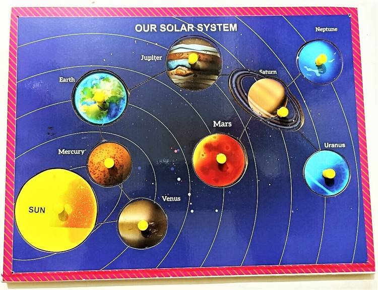 jaraglobal Solar System Wooden Puzzle Set for Kids, Learning and Education Toys for Boys & Girls