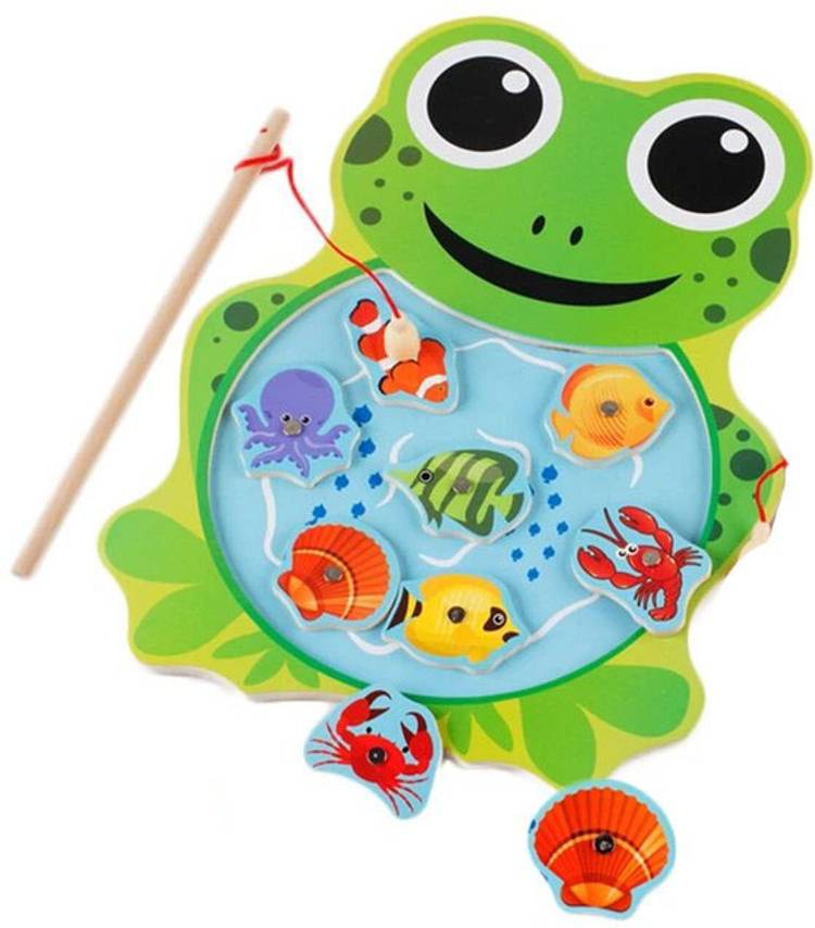 SHALAFI Magnetic Fishing Pole Game Fish Catching Magnetic Toys Board Fishing Game Puzzle