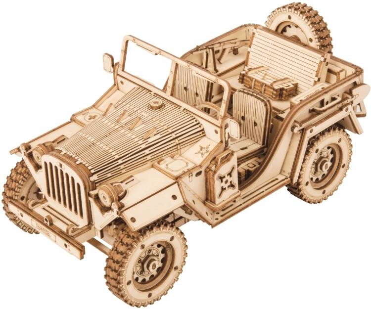 NESTA TOYS Army Jeep (369 Pcs) | Wooden 3D Puzzle