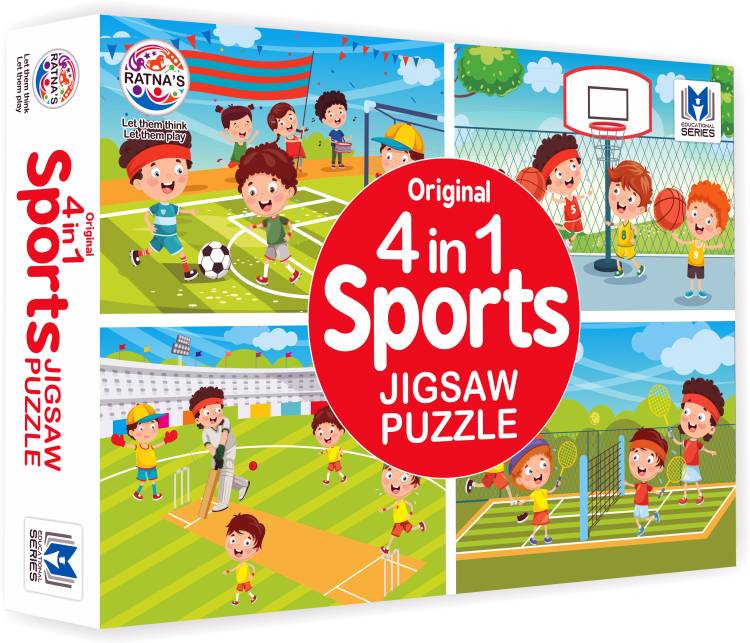 Ratnas 4 in 1 Sports Jigsaw Puzzle (7509) 4 Sports theme Jigsaw Puzzle