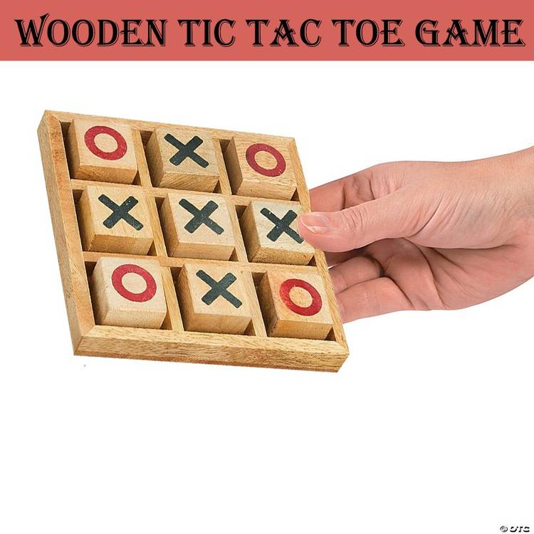 FORSIKHA Classic Zero and Cross Puzzle Game, Tic Tac Toe Board Game for Kids X & O Blocks