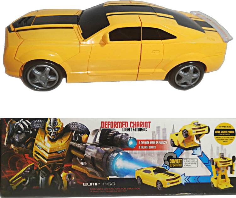 TrendyTGC 2-in-1 Transformer Toy Car Converting Into Robot With LED Light & Music For Kids