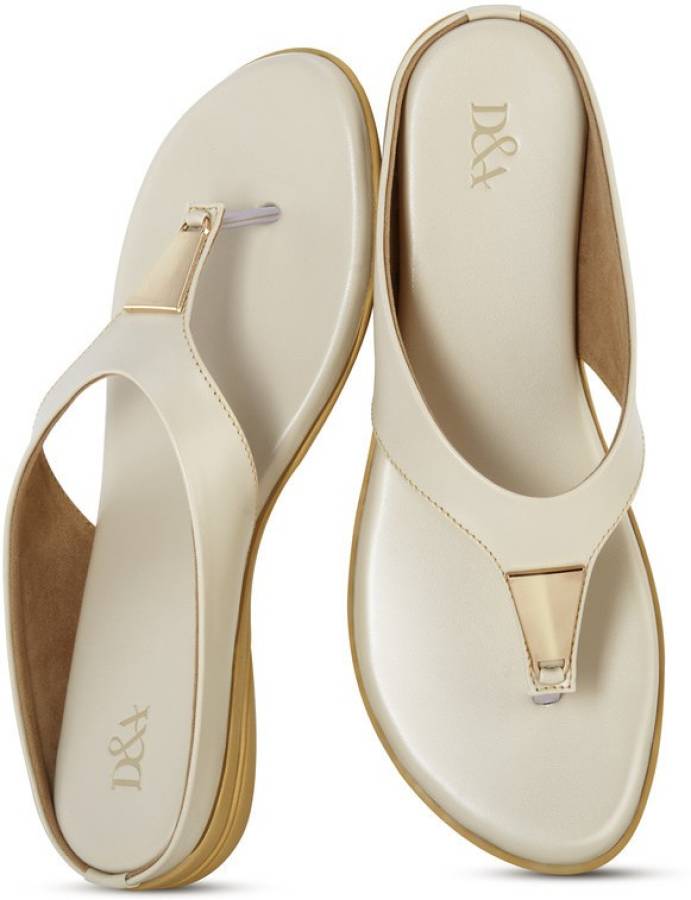 Women Off White Flats Sandal Price in India