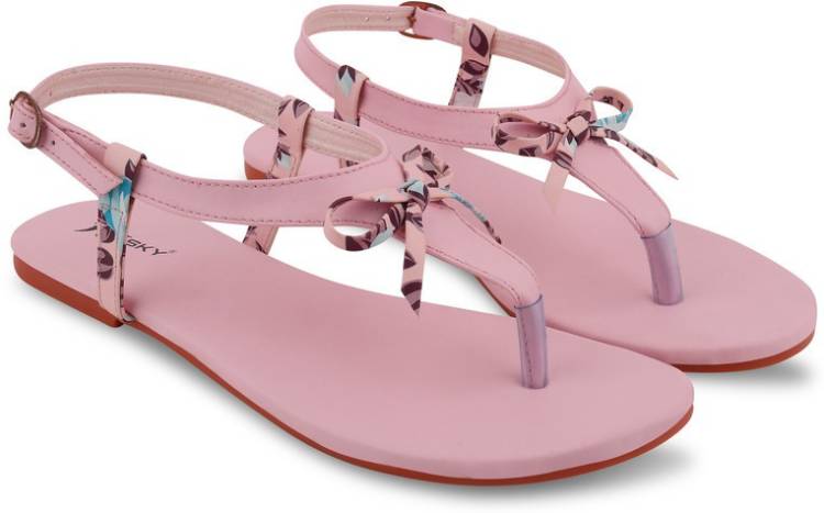 Women Pink Flats Sandal Price in India