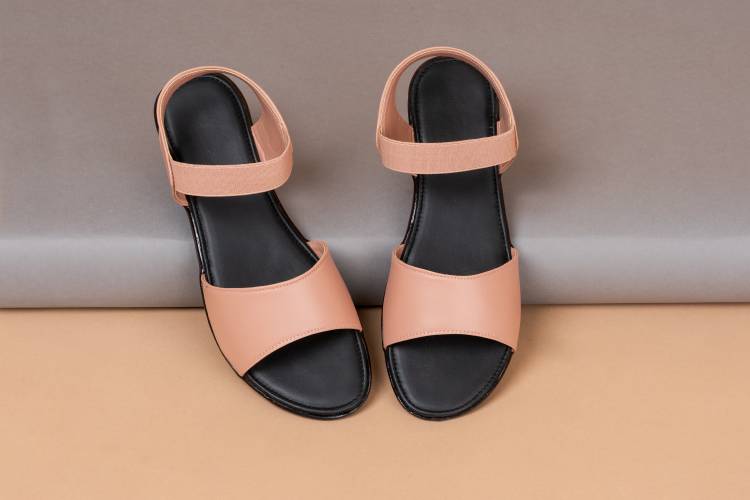 Women Natural, Pink Flats Sandal Price in India