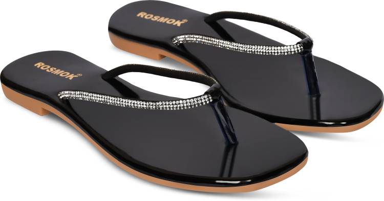 Women Black Flats Sandal Price in India