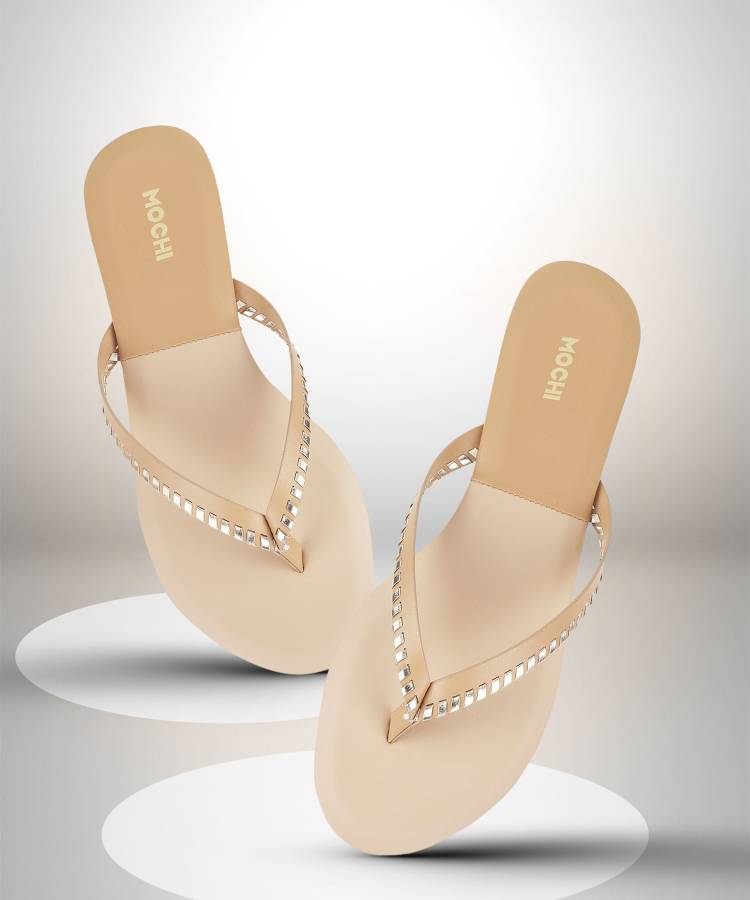 Women Beige Flats Sandal Price in India