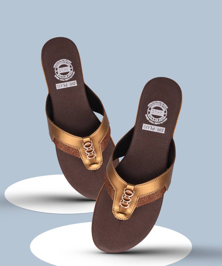 Dr Plus Women Gold Flats Price in India