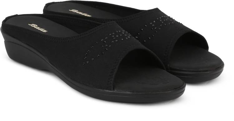 Women Black Flats Sandal Price in India