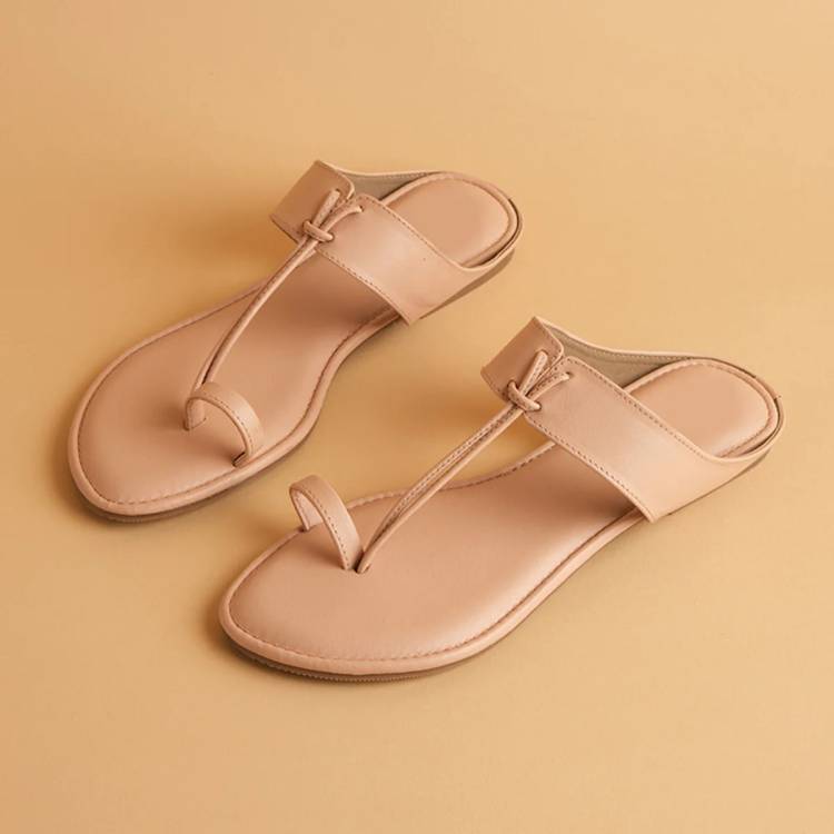 Women Beautiful Appearance Fashion Sandals / Stylish Flat Slip-on For Lady And Girls Pink Flats Sandal Price in India