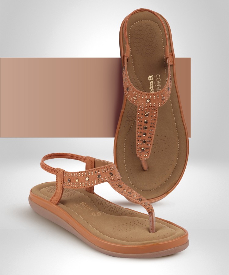 Flats & Sandals Plain Bata Women Pink Sandal, For Casual Wear