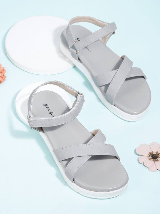 Women Grey Flats Sandal Price in India