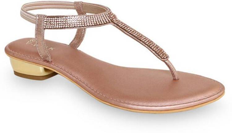 Women Premium Quality Party Sandal Gold Flats Sandal Price in India