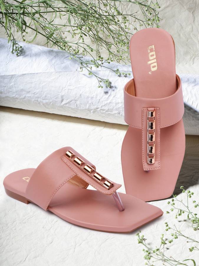 Women Pink Flats Sandal Price in India