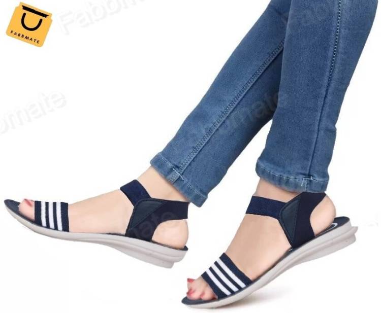 Women Blue Flats Sandal Price in India