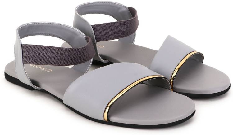 Women Grey Flats Sandal Price in India