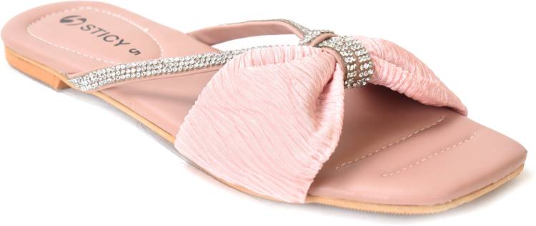 Women Pink Flats Sandal Price in India