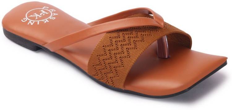 Women Tan Flats Sandal Price in India