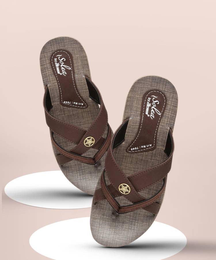 Women PU7040L Brown Flats Sandal Price in India
