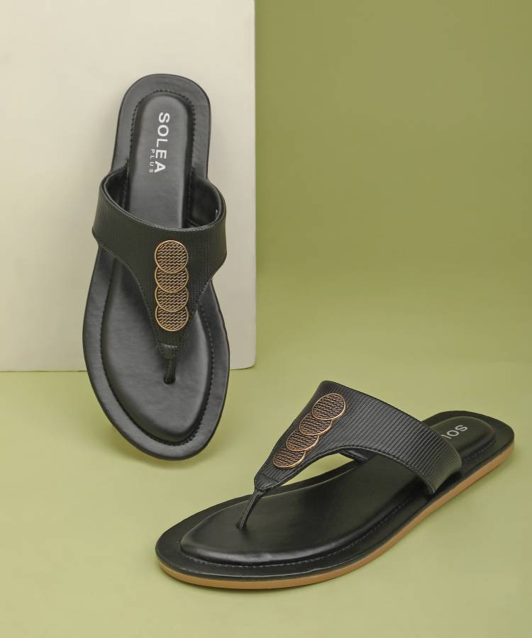 Women K6015L Stylish Lightweight Daily Durable Comfortable Formal Casual Black Flats Sandal Price in India