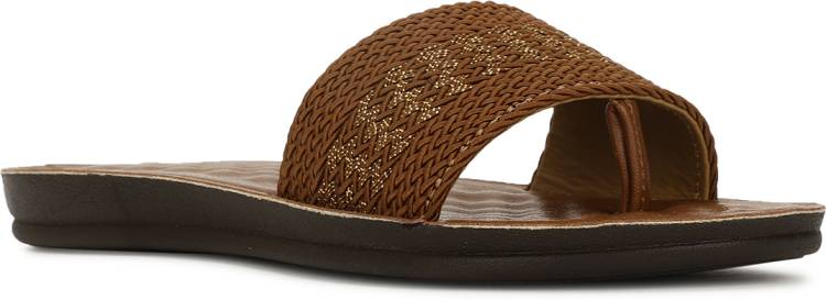 Women Tan Flats Sandal Price in India