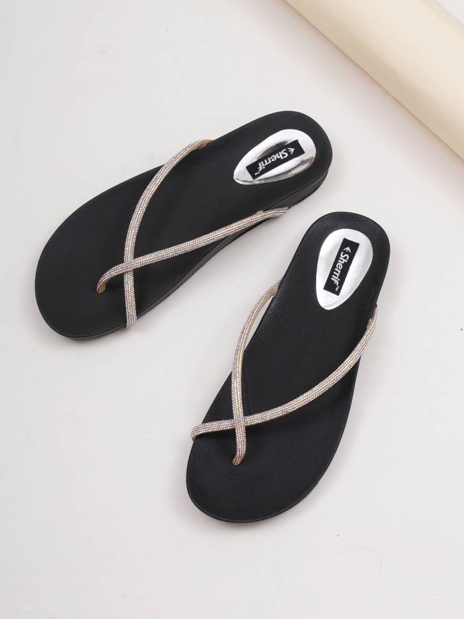 Women Silver Flip-Flop Silver Flats Sandal Price in India