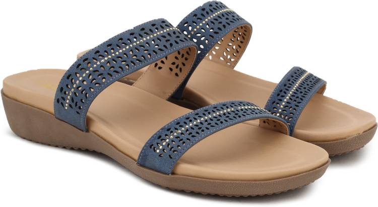 Women Blue Flats Sandal Price in India