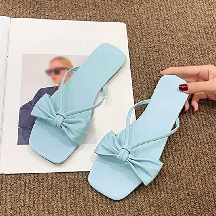 Women Trending Flat Slipper l Stylish Sandals For Women's,Girl's Outdoor & Party Wear Blue Flats Sandal Price in India