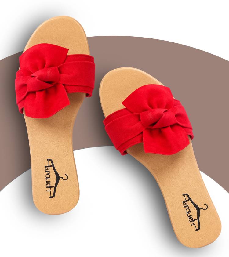 Women Red Flats Sandal Price in India