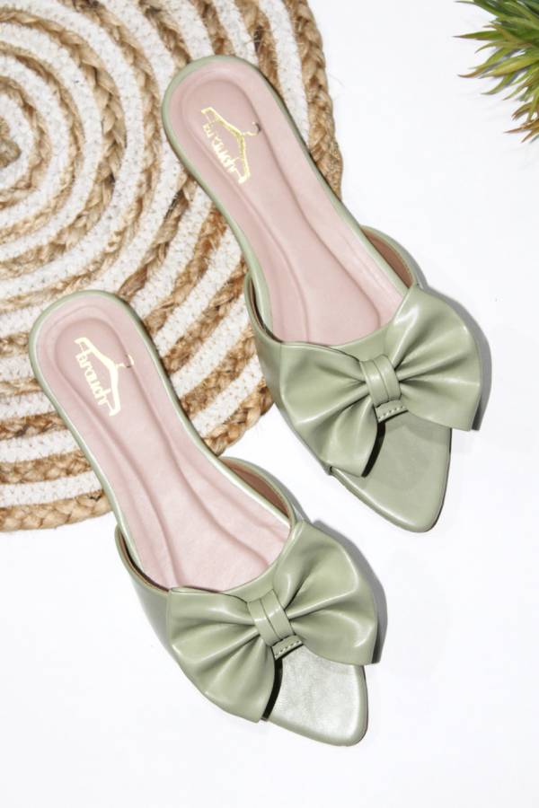Women Pink, Green Flats Sandal Price in India