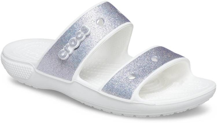 Women Classic Crocs Glitter II Multi Unisex Sandal Silver Flats Sandal Price in India
