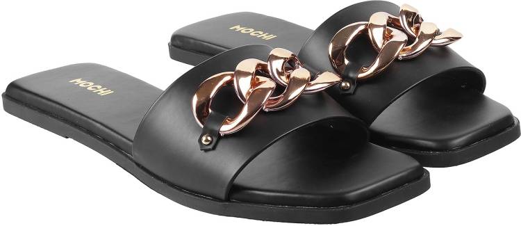 Women Black Flats Sandal Price in India