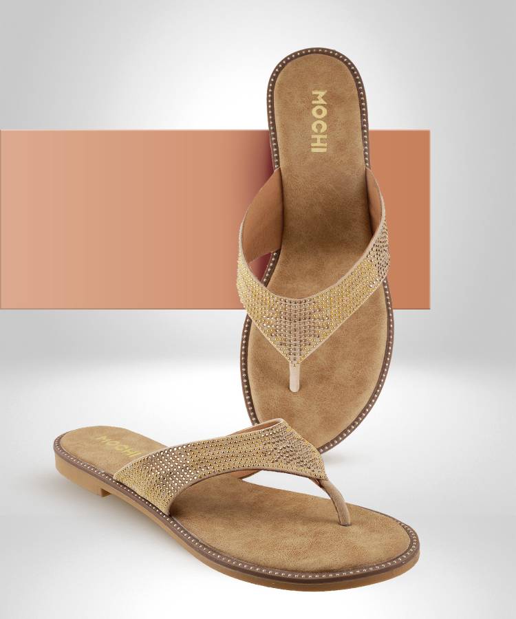 Women Beige Flats Sandal Price in India