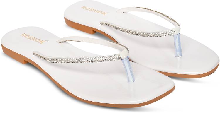 Women White Flats Sandal Price in India