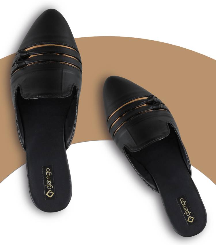 Women Black Flats Sandal Price in India