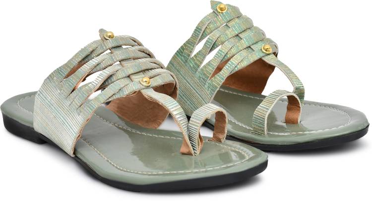 Women Green Flats Sandal Price in India