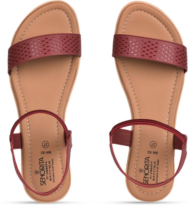 Women MK-82 Red Flats Sandal Price in India