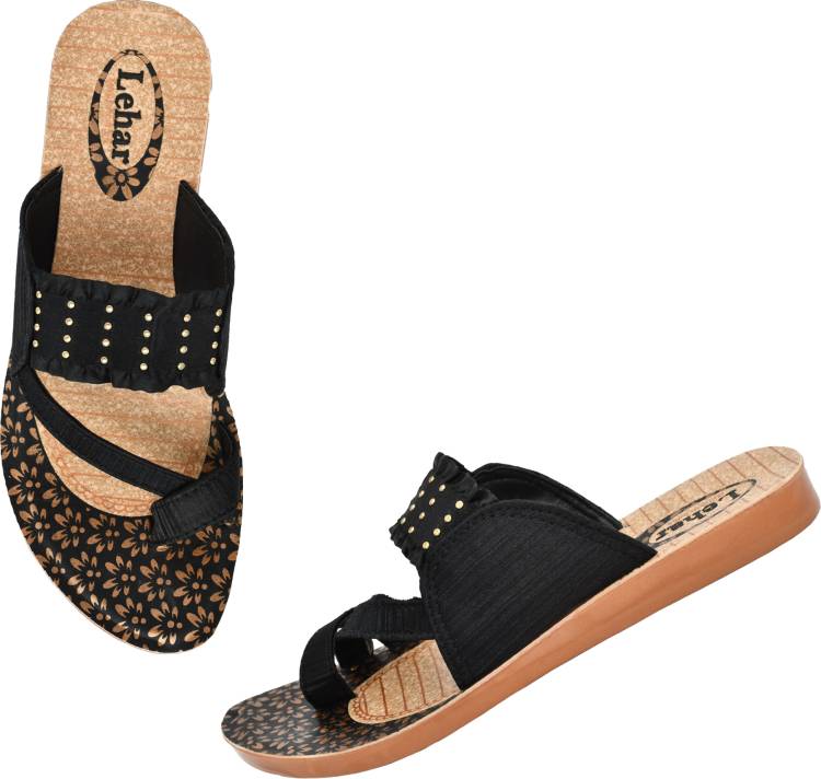 Women Black Flats Sandal Price in India