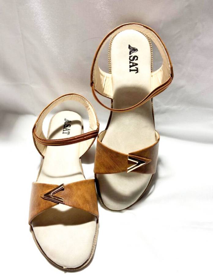 Women Brown Flats Sandal Price in India